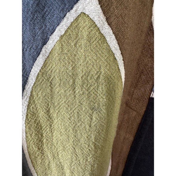 Water Lily 100% Cotton Batik Dye Inspired Geometric Side Pockets Tunic Blouse S - Picture 7 of 7